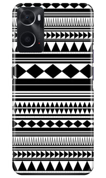 Black white Pattern Mobile Back Case for Oppo A76 (Design - 5)
