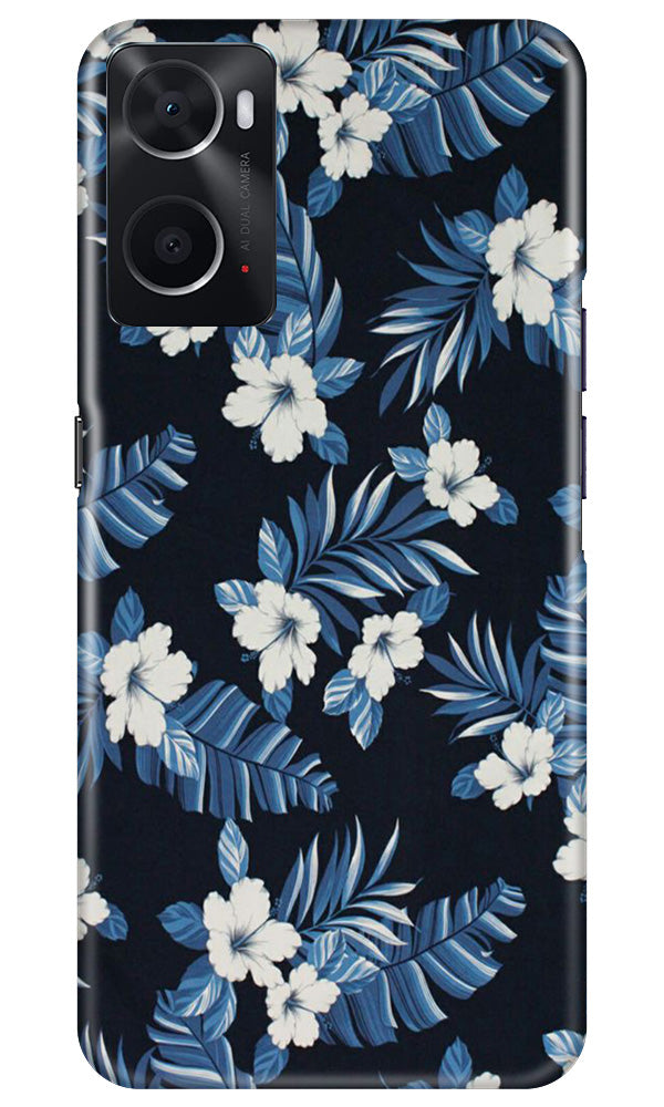 White flowers Blue Background2 Case for Oppo A96