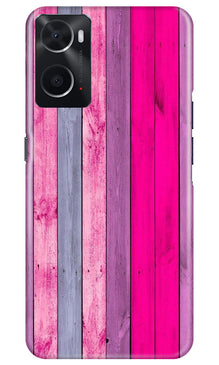 Wooden look Mobile Back Case for Oppo A96 (Design - 24)