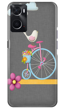 Sparron with cycle Mobile Back Case for Oppo A76 (Design - 34)