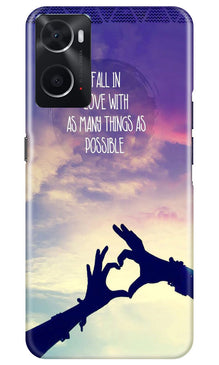 Fall in love Mobile Back Case for Oppo A96 (Design - 50)