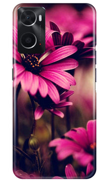 Purple Daisy Mobile Back Case for Oppo A96 (Design - 65)