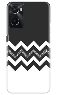 Black white Pattern2Mobile Back Case for Oppo A96 (Design - 83)