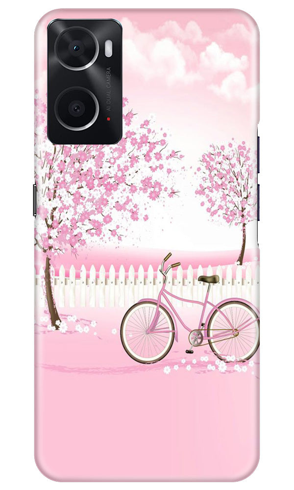 Pink Flowers Cycle Case for Oppo A96(Design - 102)