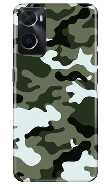 Army Camouflage Mobile Back Case for Oppo A96  (Design - 108)