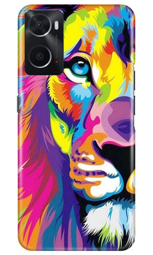Colorful Lion Mobile Back Case for Oppo A96  (Design - 110)