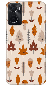 Leaf Pattern Art Mobile Back Case for Oppo A96  (Design - 132)