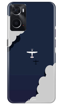 Clouds Plane Mobile Back Case for Oppo A96 (Design - 165)