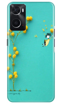 Flowers Girl Mobile Back Case for Oppo A96 (Design - 185)