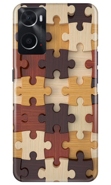 Puzzle Pattern Mobile Back Case for Oppo A96 (Design - 186)