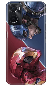Ironman Captain America Mobile Back Case for Oppo A96 (Design - 214)