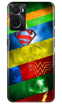 Superheros Logo Mobile Back Case for Oppo A96 (Design - 220)