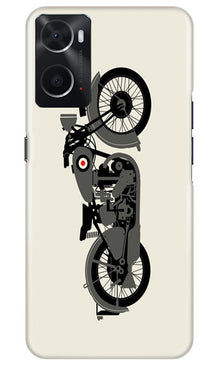 MotorCycle Mobile Back Case for Oppo A96 (Design - 228)