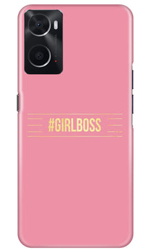 Girl Boss Pink Mobile Back Case for Oppo A96 (Design - 232)