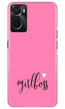 Girl Boss Pink Mobile Back Case for Oppo A96 (Design - 238)