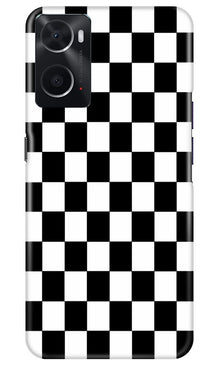Black White Boxes Mobile Back Case for Oppo A96 (Design - 331)