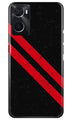 Black Red Pattern Mobile Back Case for Oppo A96 (Design - 332)