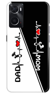 Love Mom Dad Mobile Back Case for Oppo A96 (Design - 344)