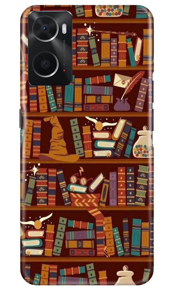 Book Shelf Mobile Back Case for Oppo A96 (Design - 348)