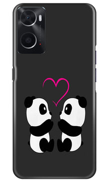 Panda Love Mobile Back Case for Oppo A96 (Design - 355)