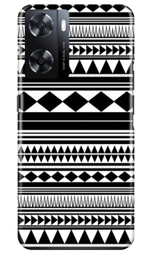 Black white Pattern Mobile Back Case for Oppo A77s (Design - 5)