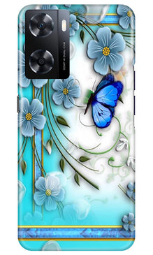 Blue Butterfly Mobile Back Case for Oppo A77s (Design - 21)
