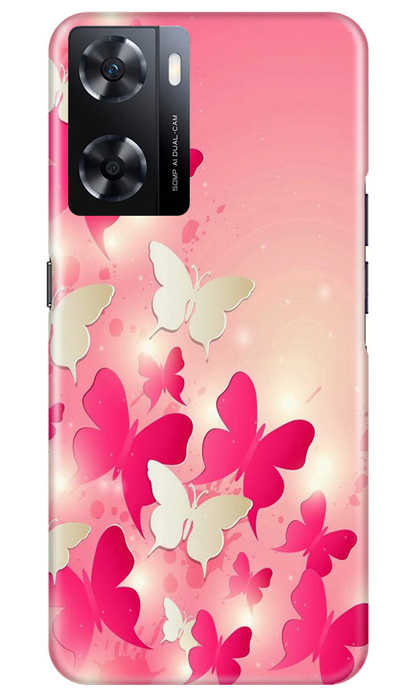 White Pick Butterflies Case for Oppo A77s