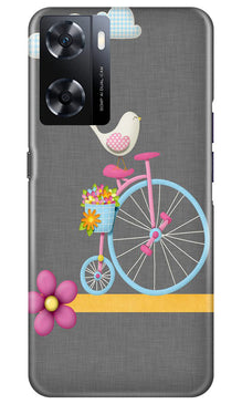 Sparron with cycle Mobile Back Case for Oppo A77s (Design - 34)