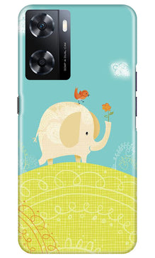 Elephant Painting Mobile Back Case for Oppo A77s (Design - 46)
