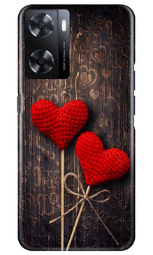 Red Hearts Mobile Back Case for Oppo A77s (Design - 80)