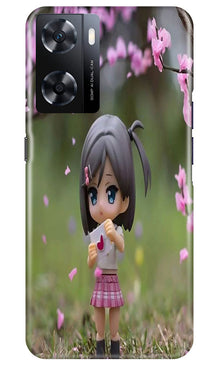 Cute Girl Mobile Back Case for Oppo A77s (Design - 92)