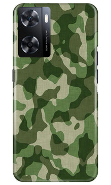 Army Camouflage Mobile Back Case for Oppo A77s  (Design - 106)