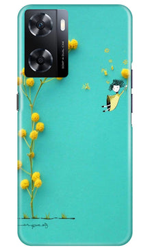 Flowers Girl Mobile Back Case for Oppo A77s (Design - 185)