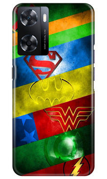 Superheros Logo Mobile Back Case for Oppo A77s (Design - 220)
