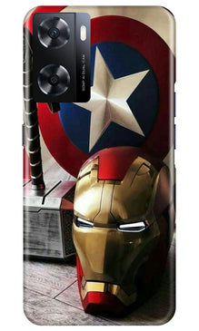Ironman Captain America Mobile Back Case for Oppo A77s (Design - 223)