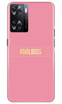 Girl Boss Pink Mobile Back Case for Oppo A77s (Design - 232)