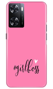 Girl Boss Pink Mobile Back Case for Oppo A77s (Design - 238)