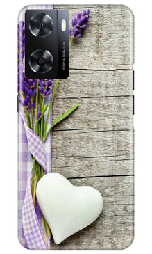 White Heart Mobile Back Case for Oppo A77s (Design - 260)