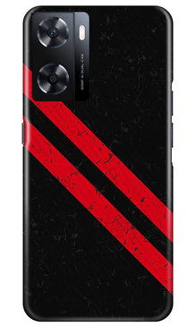 Black Red Pattern Mobile Back Case for Oppo A77s (Design - 332)