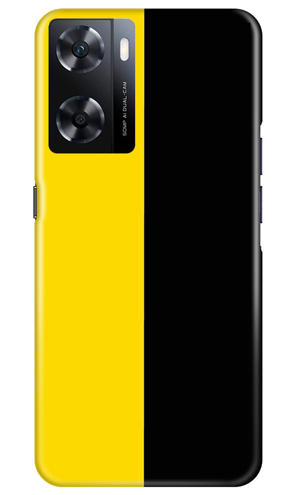 Black Yellow Pattern Mobile Back Case for Oppo A77s (Design - 354)