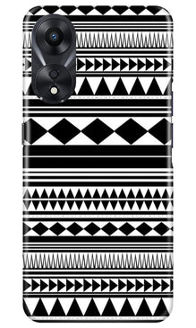 Black white Pattern Mobile Back Case for Oppo A78 5G (Design - 5)
