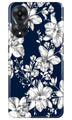 White flowers Blue Background Case for Oppo A78 5G