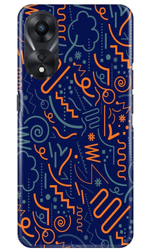 Line Art Baground Mobile Back Case for Oppo A78 5G (Design - 26)