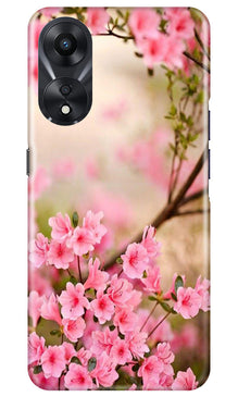 Pink flowers Mobile Back Case for Oppo A78 5G (Design - 69)