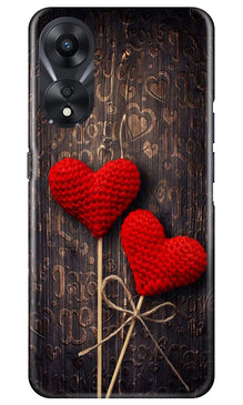 Red Hearts Mobile Back Case for Oppo A78 5G (Design - 80)