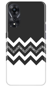 Black white Pattern2Mobile Back Case for Oppo A78 5G (Design - 83)