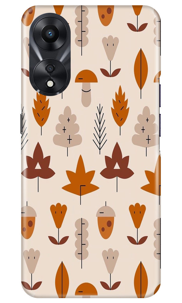 Leaf Pattern Art Case for Oppo A78 5G  (Design - 132)