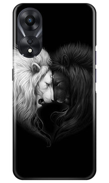 Dark White Lion Mobile Back Case for Oppo A78 5G  (Design - 140)