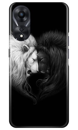 Dark White Lion Case for Oppo A78 5G(Design - 140)