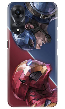 Ironman Captain America Mobile Back Case for Oppo A78 5G (Design - 214)